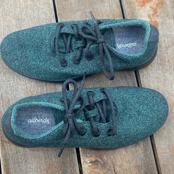 Allbirds Wool Runners Dark Kea Green/Black Soles Mens 9/Womems 10 - Picture 4 of 6